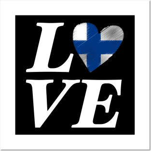 Finland Love Heart Suomi Helsinki Flag Gift Idea Posters and Art